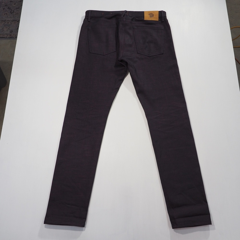 Slim Men's Jeans in Dark Charcoal with Red Selvedge Detail - Picture 2 of 16